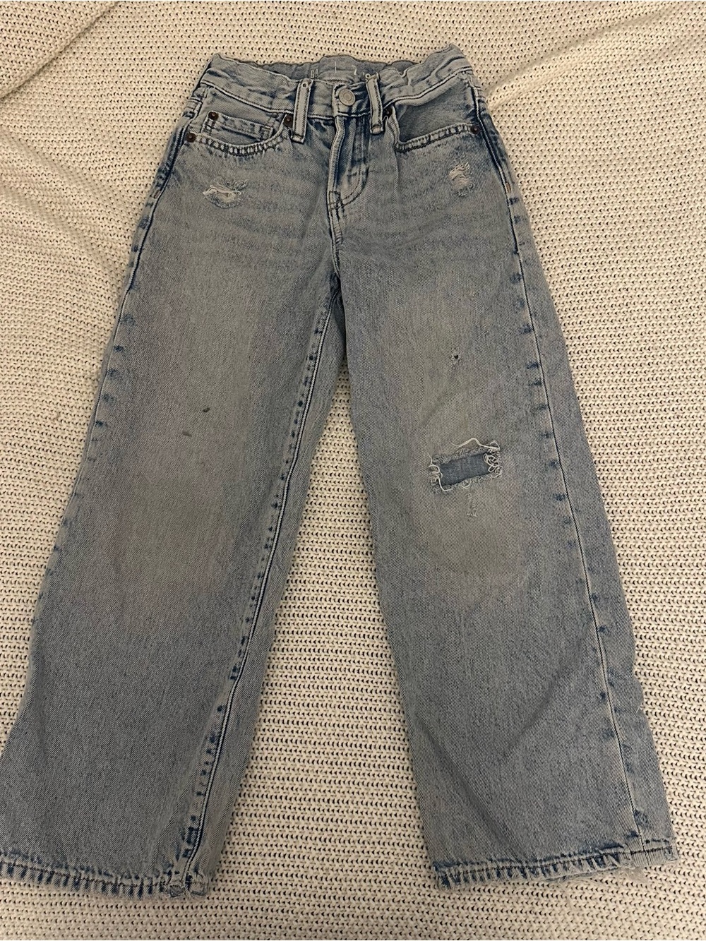 Gap kids light wash jeans distressed 90s loose